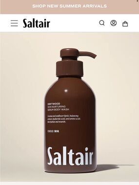 Saltair nwt Driftwood Skin Nurturing Serum Body Wash - coconut and sunflower